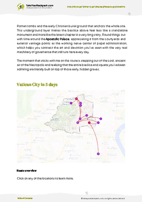 example page 4 from our offline Travel Guide for Vatican City State